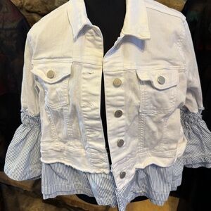 White and Blue Women's Denim Jacket